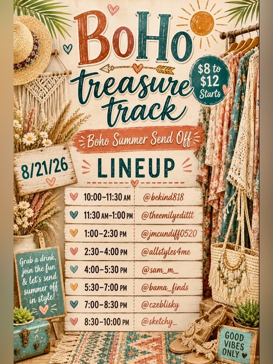 Easel Los Angeles Tops - Boho Treasure Track Train 🚂! August 21st!! Boho summer send off!